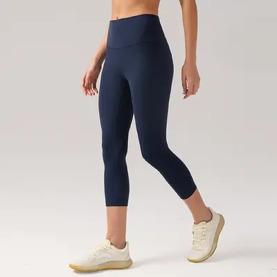 Damen-Yogahose, hohe Taille, Po-Lifting, 7/8, 21" - 7