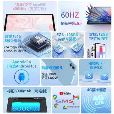Android 10.95 İnç Tablet 4G, 128GB Bellek, Incell Ekran - 4