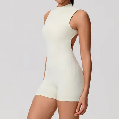 Backless Sleeveless Yoga Jumpsuit with Removable Chest Pads - 5