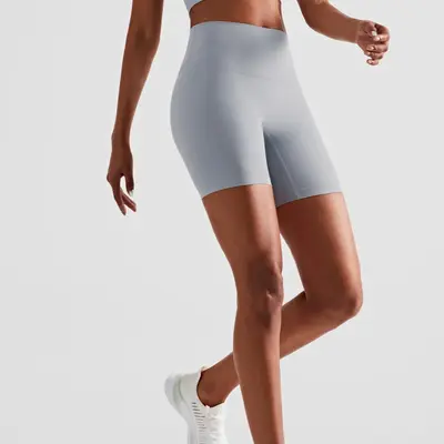 Damen-Yoga-Caprishorts, hoher Bund, bauchformend - 3