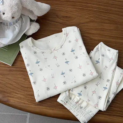 10A Antibacterial Baby Seamless Thermal Underwear Set, Wool Blend - 13
