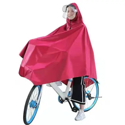 Bicycle Poncho, Thickened Oxford Fabric Double-Sided Rain Cape for Adults