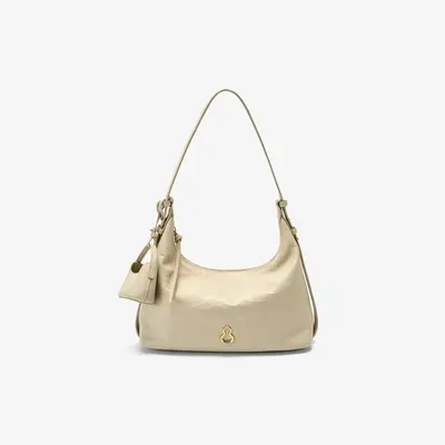 Gold Hobo Bag in Large and Small Sizes, Genuine Cowhide Leather - 7