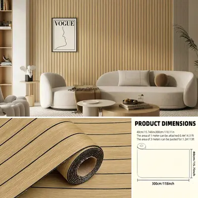 3D Self-Adhesive Wood Grain Wall Sticker, Waterproof - 13
