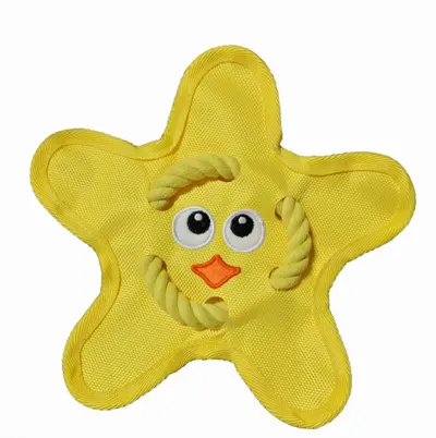 Dog Fetch Rope Toy with Squeaker, Oxford Cloth Frisbee, Durable Chew-Resistant - 7