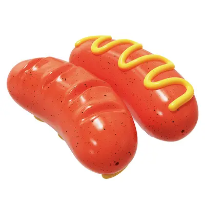 Squeaky Dog Chew Toy Hot Dog Molar Stick - 5