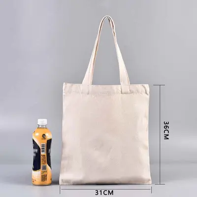 Blank Canvas Tote Bag, Shoulder Style, Customizable Logo Print - 9