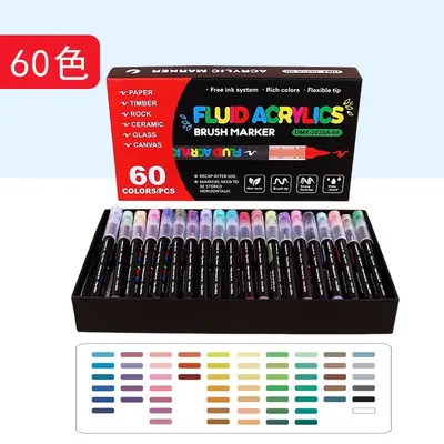 Liquid Acrylic Marker Set, Soft Tip, Press-Free, for Students and DIY Art - 10