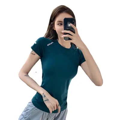Damen-Yogabekleidung, Pilates-Fitnessbekleidung, schnelltrocknendes T-Shirt