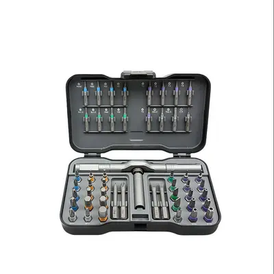 Lagerbestand Bestseller 50er 1 Multifunktionales Ratschenschraubendreher-Set S2-Stahl gehärtet Schraubenschlüssel Heimwerkzeug-Set