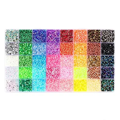 3 mm bunte Harz-Flachrücken-Strass, 40 Farben für Nageldesign