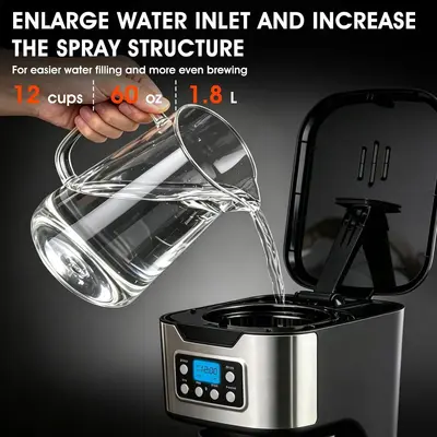 1.8L Drip Coffee Maker with Keep-Warm and Timer Function - 4