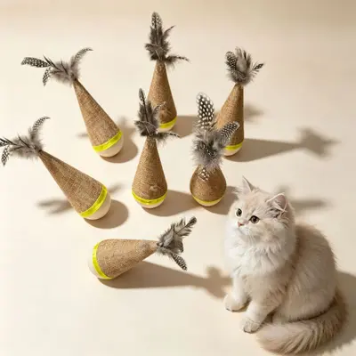 Roly-Poly Feather Cat Toy Self-Play - 3