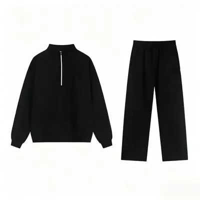 Hooded Reflective Sports Sweatshirt, Zip, Loose Fit