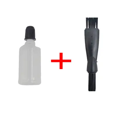 Electric shaver head cleaning kit with brush and oil