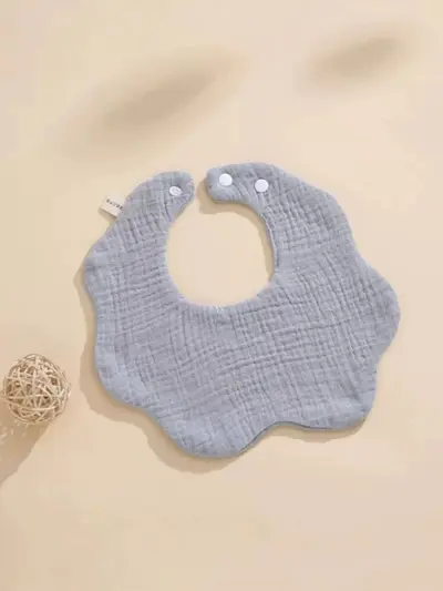 Kırışık Dokulu Bebek Önlüğü 6 Katmanlı %100 Pamuk Düz Renk Nefes Alan Ağız Kurulama Bezi Kusma Bezi Küçük Önlük Çocuk Bebek Önlüğü