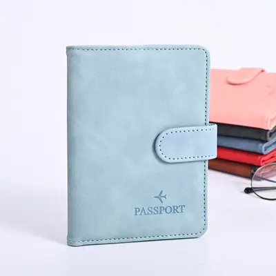 Leather Passport Holder, Multi-Card, PU Thickened - 12