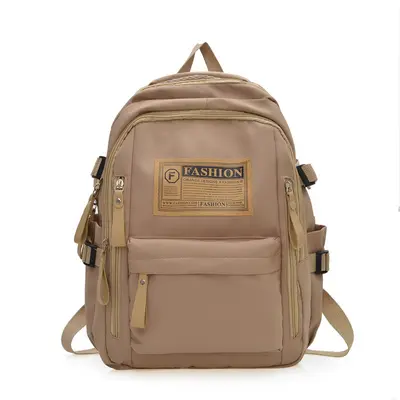Letter Print Student Backpack with Laptop Compartment, Large Capacity School Bag - 8