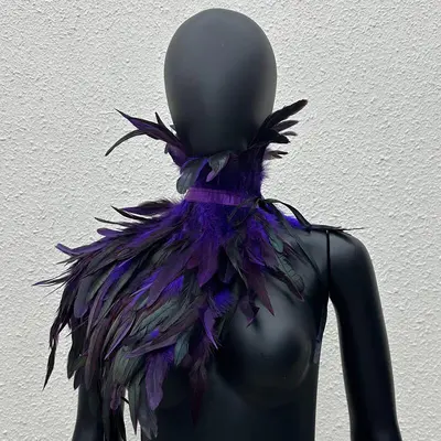 Gotik tarz 11 renk tüy şal, sahne ve maskeli balo kostüm aksesuarı - 8