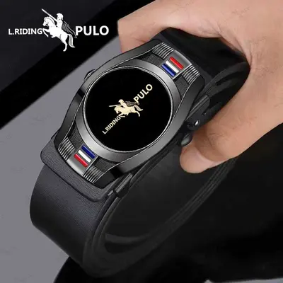 Douyin Viral Paolo Classic High-End No-Tooth Automatic Buckle Leather Belt for Men - Fashionable Versatile Business Leather Belt - 12