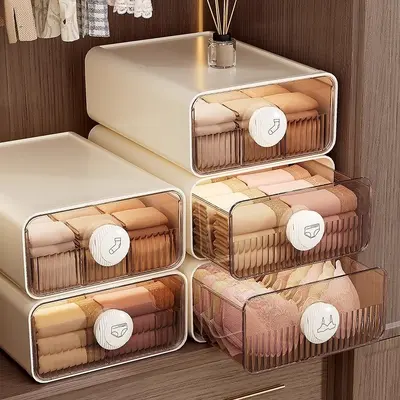 Underwear Storage Box Three-Section Drawer Organizer - 2