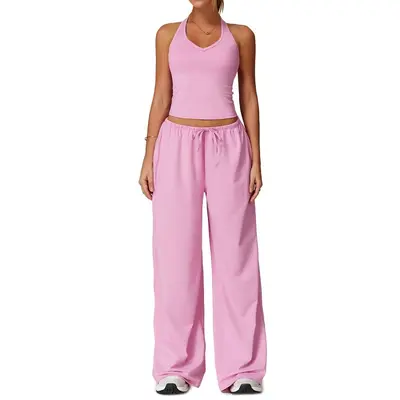 Women's Yoga Set, Quick-Dry Open-Back Tank and Leggings, Model 3058 - 13