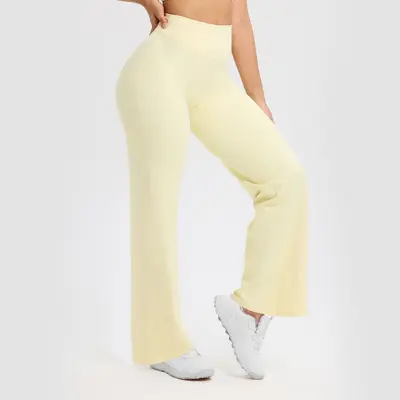 Düz Paça Yüksek Belli Çıplak His Yoga Pantolonu, Hızlı Kuruyan - 4