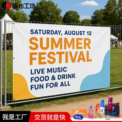 Custom PVC Advertising Banner, Outdoor Mesh Hole-Punched