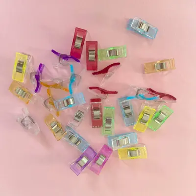 Colored Plastic Quilting Sewing Clips, Small Medium Large Sizes