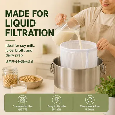 Zylindrischer Nylon-Filterbeutel für Sojamilch, Saft und Joghurt