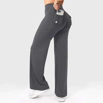 Highwaist-Yogahose mit Rückentasche mit Klappe, hochelastisch - 11