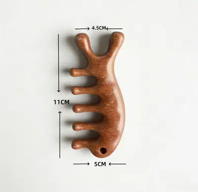 Five-Claw Head Massage Meridian Comb in Sandalwood - 12
