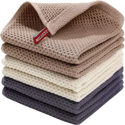 Amazon's Best-Selling Pure Cotton Honeycomb Kitchen Square Towel Set, Easy-to-Clean Looped Waffle Square Towel Wholesale - 2