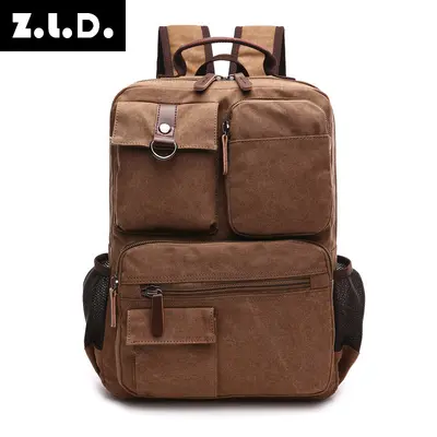 Canvas-Rucksack Herren im Koreanischen Stil mit Laptopfach - 3
