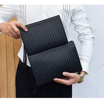 Herren-Clutch im Flechtmuster, großes Fassungsvermögen - 4
