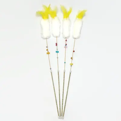 Laser Mouse Cat Toy with Feather Bell Chew Teaser Wand - 2