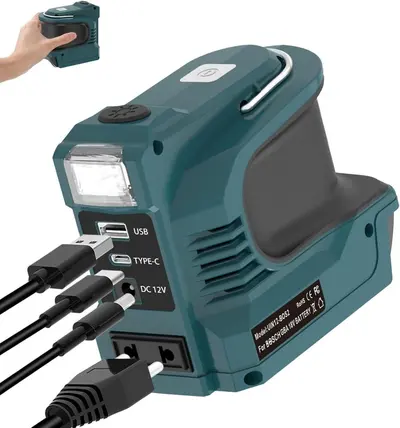 Milwaukee, Makita ve DeWalt uyumlu araç invertörü, DC ve USB Type-C - 11