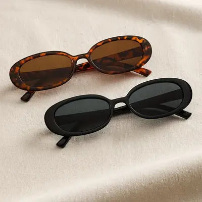 Small Oval Frame Sunglasses, Hip-Hop Style with UV Protection