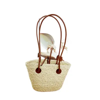 Women's Large Woven Straw Tote Beach Bag - 6