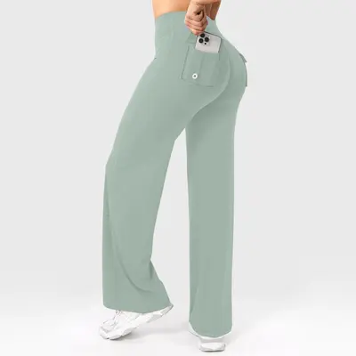 Highwaist-Yogahose mit Rückentasche mit Klappe, hochelastisch - 8