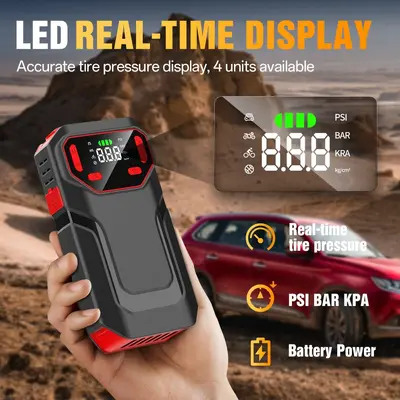 Multifunctional Car Jump Starter with Air Compressor