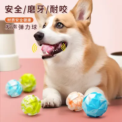 Dog Squeaky Ball Toy, Two-Color, Bite-Resistant, Interactive