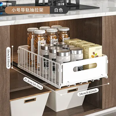 Çekilebilir mutfak depolama rafı ve baharat organizer - 9