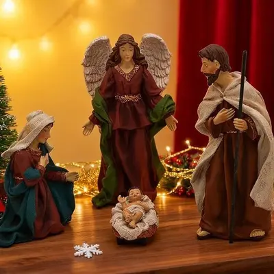 11 parça gerçekçi 18,5 cm figür seti, Noel ve dini dekorasyon