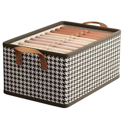 Foldable Houndstooth Pattern Storage Box - 6