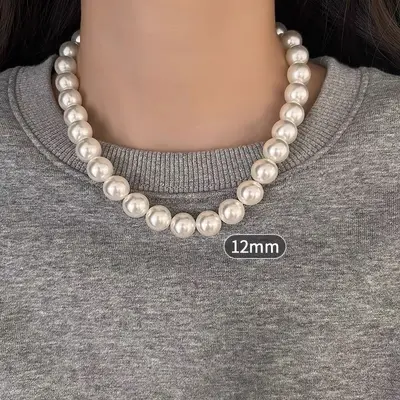 Shijia Pearl Necklace Women's Niche Accessible Luxury Design Premium Simple Elegant Clavicle Chain Sweater Chain Wholesale Jewelry - 11