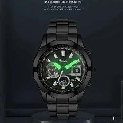 Men's sports watch, waterproof, luminous, large dial