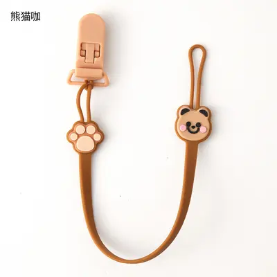 Bear design pacifier clip, silicone teething toy - 7
