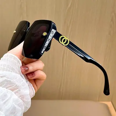 Women's Large Square Frame Sunglasses with UV Protection - 2