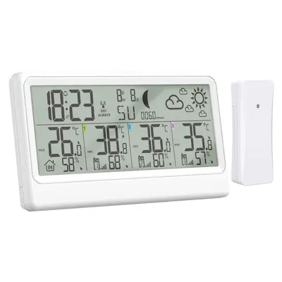 Wireless Weather Station with Large Display, Temperature and Humidity Meter - 5